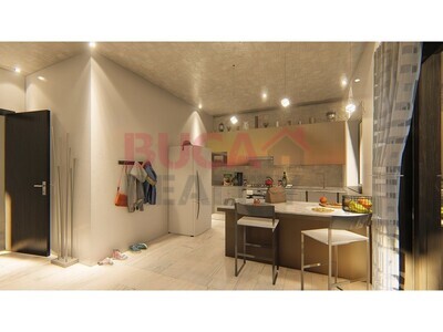 Fotorealistický render možné varianty kuchyně dle skutečných rozměrů